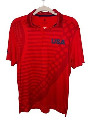 adidas Red USA Graphic Men's Polo Shirt